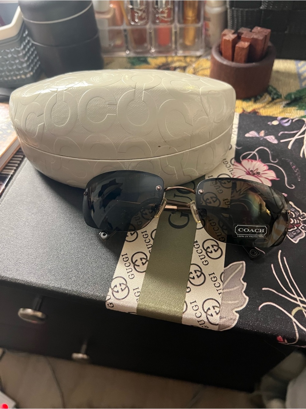 Brand new Coach Women's Rimless Sunglasses with Dark brown  Lenses